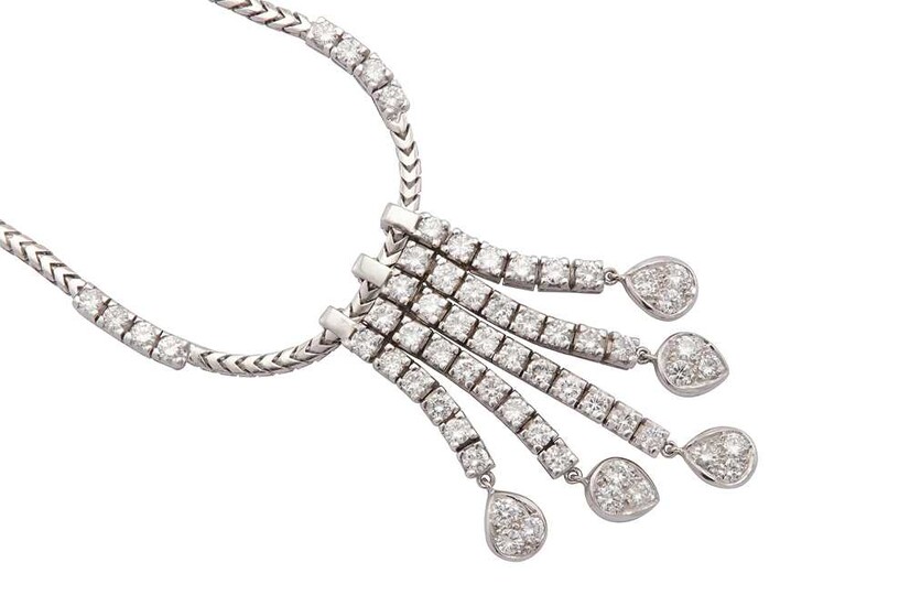 A diamond fringe necklace