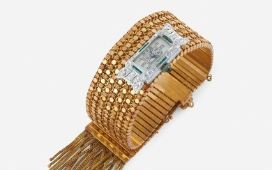 A gold bracelet with later added platinum, diamond, and