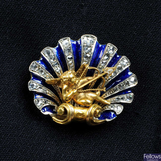 A late Victorian silver and gold, rose-cut diamond and