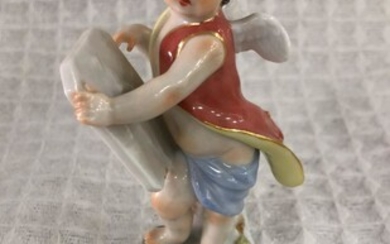 A miniature porcelain figurine by Meissen in the 19th century