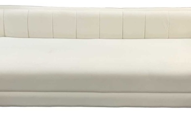 A modern white upholstered sofa, width 245cm.Condition Report There is...