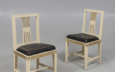 A pair of late Gustavian style chairs, 18th/20th century.
