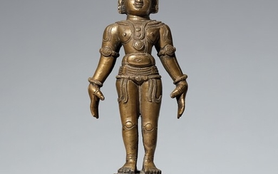 A possibly Bengali copper alloy figure. Eastern India. 17th/18th century