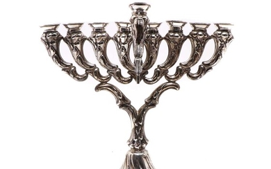 A silver menorah