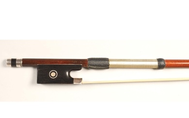 A silver mounted French Violin bow by A Lamy, Stamped'.........