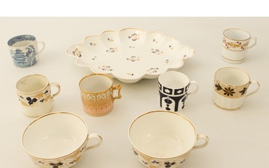 Nine pieces of 19th century English porcelain: 1. a Derby s...