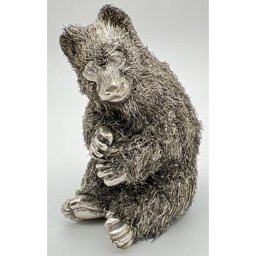 A vintage Italian silver novelty figure modelled as a bear. ...
