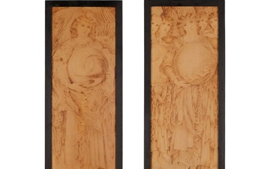 AFTER SIR EDWARD BURNE-JONES DAYS OF CREATION, DAY ONE AND DAY FIVE, CIRCA 1900