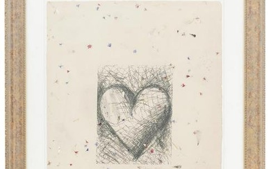 AMERICAN JEWISH HEART FLORAL ETCHING BY JIM DINE