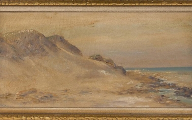 AMERICAN SCHOOL, 20th Century, Dune scene., Oil on canvas, 12" x 25". Framed 15" x 28".