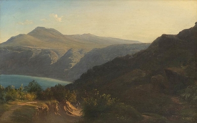 ANONYMOUS PAINTER XIX - XX Century View of Lake...
