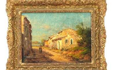 ANTIQUE FRENCH LANDSCAPE PAINTING BY PELLETIER