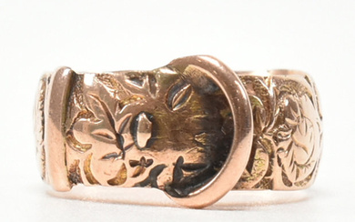 ANTIQUE HALLMARKED 9CT ROSE GOLD BUCKLE RING