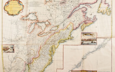 ANVILLE, Jean-Baptiste Bourguignon d' Canada, Louisiane et Terres angloises. S.l. chez l'auteur 1755 Engr. on...