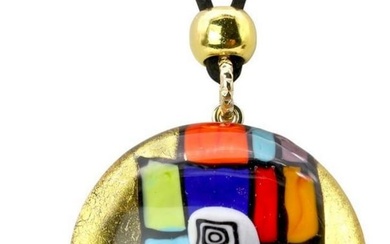 Abstract Murano Glass Pendant Necklace