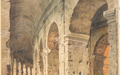 Adriano Cecchi (Prato 1850-Firenze 1936) Scorcio del porticato interno del Colosseo