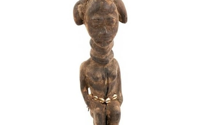 African Cote DIvoire Baule Female Carved Figure