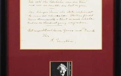 Albert Einstein Signed & Framed Handwritten Poem BAS #A57927