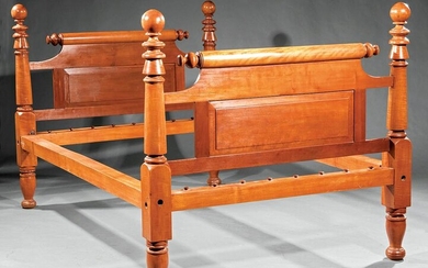 American Tiger Maple Four Poster Rope Bed