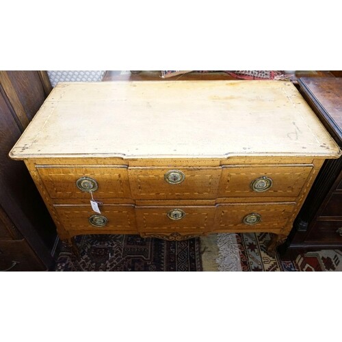 An 18th century Dutch banded walnut two tier commode, length...