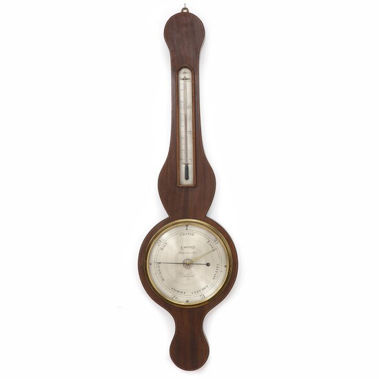 NOT SOLD. An English mahogany barometer. Built-in thermoter. Signed 'F. Molton, St. Lawrence Steps, Norwich'. Early 19th century. H. 92 cm. – Bruun Rasmussen Auctioneers of Fine Art