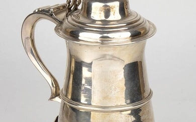 An English sterling silver Georgian tankard - London 1791,...