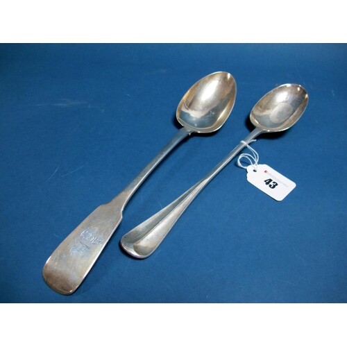 An Irish Hallmarked Silver Fiddle Pattern Basting Spoon, WC,...