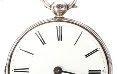 An early Victorian silver cased open face pocket watch