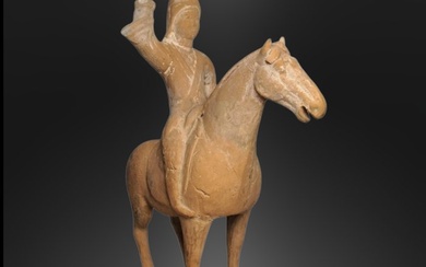 Ancient Chinese, Tang Dynasty Terracotta Tang warrior on horseback