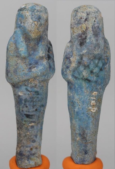 Ancient Egyptian Faience Shabti 4" - (10.2×0×0 cm)