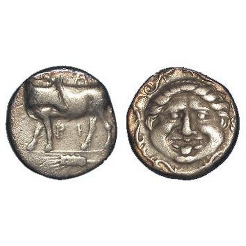 Ancient Greek: Mysia, Parion silver Hemidrachm 4thC BC. Bull...