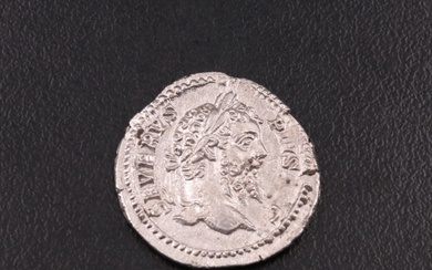 Ancient Roman Imperial AR Denarius Coin of Septimius Severus, ca. 193 A.D.