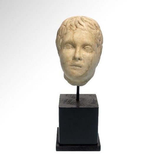 Ancient Roman Marble Head of a Youth