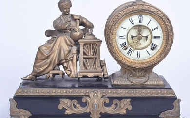 Ansonia figural mantle clock