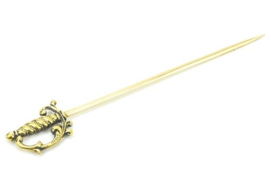 Antique 19th C 14kt Yellow Gold Sword Stick Pin
