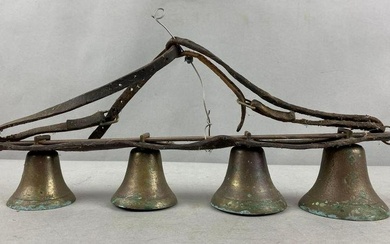 Antique Brass Bells on Original Leather Strap