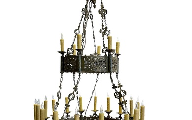 Antique French Ecclestastic Cast Brass Chandelier electrified / UL Listed...