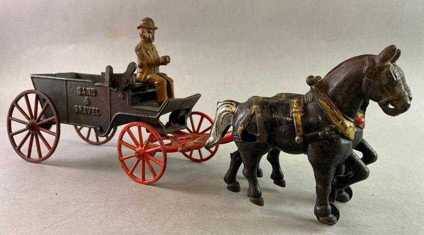Antique Kenton Cast Iron Sand and Gravel Wagon