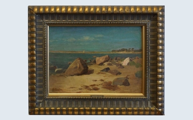 Antique Russian Seascape Painting Oil on Canvas