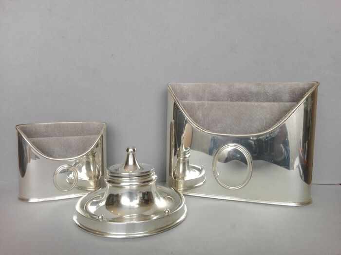 Antique desk set (3) - .800 silver, .925 silver - Italy and the United Kingdom - First half 20th century