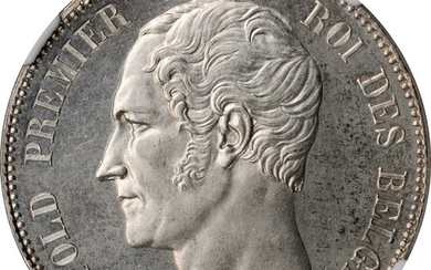 BELGIUM. 5 Francs, 1849. Brussels Mint. Leopold I. NGC PROOF-63.