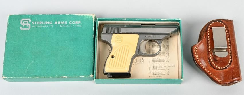BOXED STERLING ARMS .25 SEMI-AUTOMATIC PISTOL