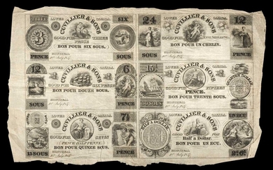 Banknotes. Lower Canada Bank, Gulliver & Sons 1837