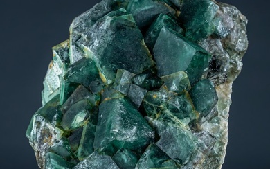 Beautiful Blue-Green Fluorite Crystals on Matrix- 7822.22 g