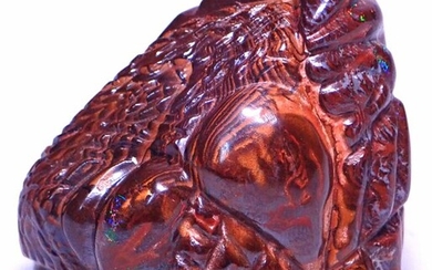Beautiful boulder opal carving 812ct - 52.64×53.52×40.83 mm - 162.4 g