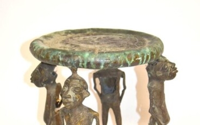 Benin Style Bronze Stool