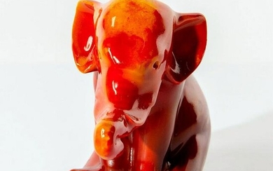 Bernard Moore Pottery Flambe Figurine, Elephant