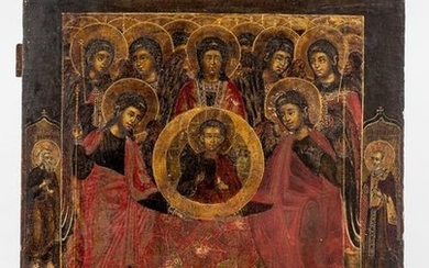 Big icon. Russia, 18th/19th century egg tempera/wood. Synaxis...