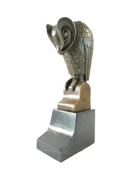 Bronze owl in art deco style
