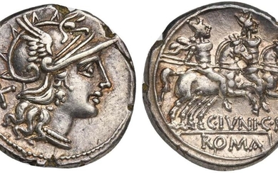 C. Junius C.f., Denarius, Rome, 149 BC; AR (g 3,97;...
